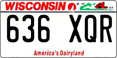 WI license plate 636XQR