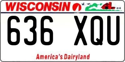 WI license plate 636XQU