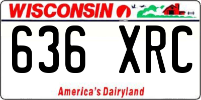 WI license plate 636XRC