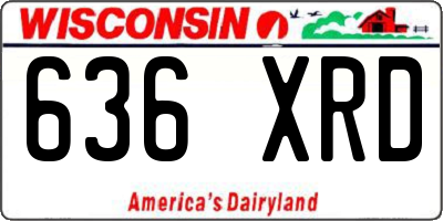 WI license plate 636XRD