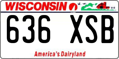 WI license plate 636XSB