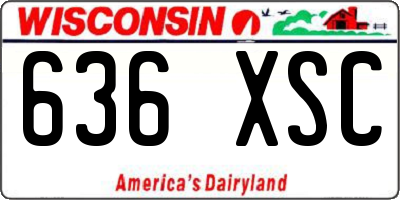 WI license plate 636XSC