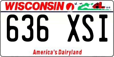 WI license plate 636XSI