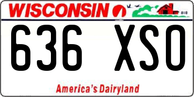 WI license plate 636XSO
