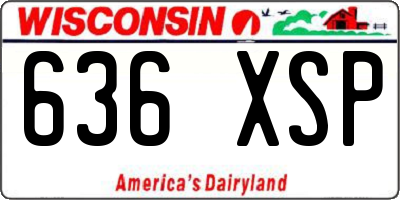 WI license plate 636XSP