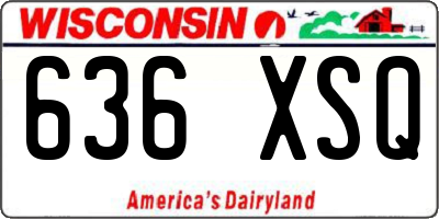 WI license plate 636XSQ