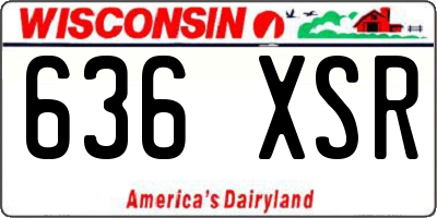 WI license plate 636XSR