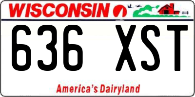 WI license plate 636XST