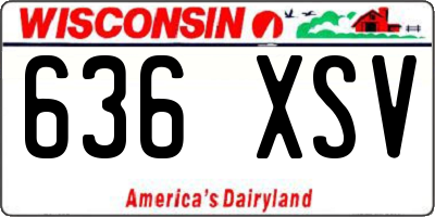 WI license plate 636XSV