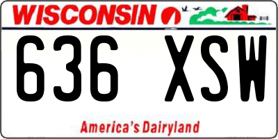 WI license plate 636XSW