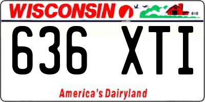 WI license plate 636XTI