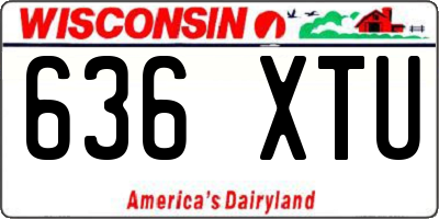 WI license plate 636XTU