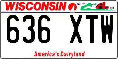 WI license plate 636XTW