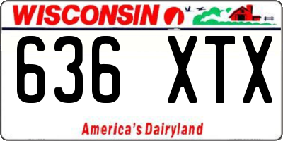 WI license plate 636XTX