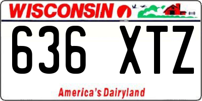 WI license plate 636XTZ