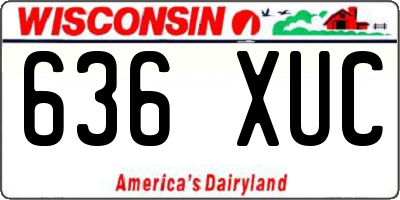 WI license plate 636XUC