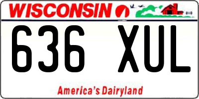 WI license plate 636XUL