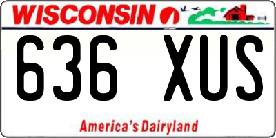 WI license plate 636XUS