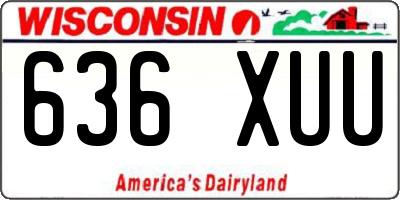 WI license plate 636XUU