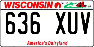 WI license plate 636XUV