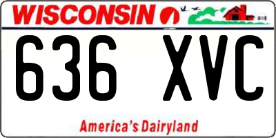 WI license plate 636XVC