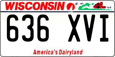 WI license plate 636XVI