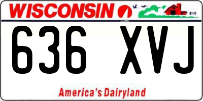 WI license plate 636XVJ