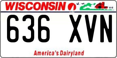 WI license plate 636XVN