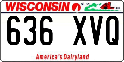 WI license plate 636XVQ