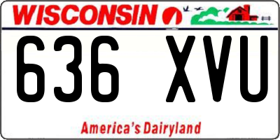 WI license plate 636XVU