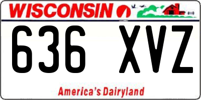 WI license plate 636XVZ
