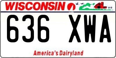 WI license plate 636XWA