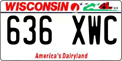 WI license plate 636XWC