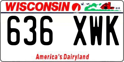 WI license plate 636XWK