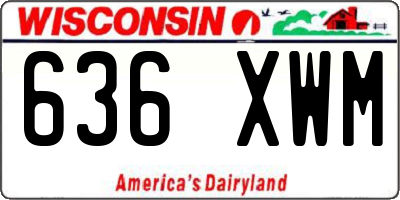 WI license plate 636XWM