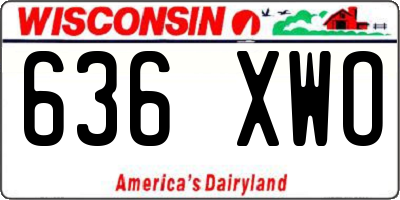 WI license plate 636XWO