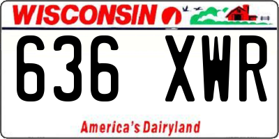 WI license plate 636XWR