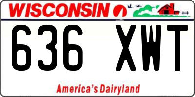 WI license plate 636XWT