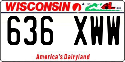WI license plate 636XWW