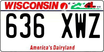 WI license plate 636XWZ