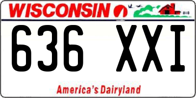 WI license plate 636XXI