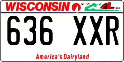 WI license plate 636XXR
