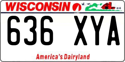 WI license plate 636XYA