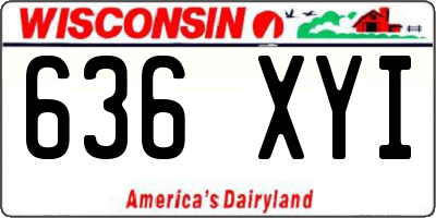 WI license plate 636XYI