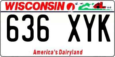 WI license plate 636XYK