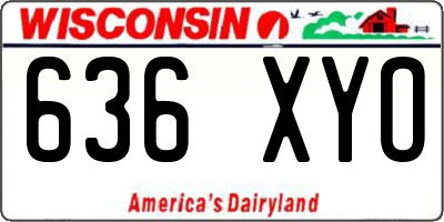 WI license plate 636XYO