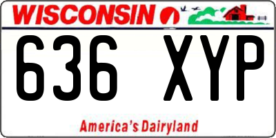 WI license plate 636XYP