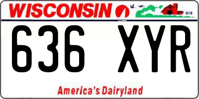 WI license plate 636XYR
