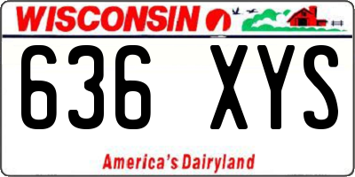 WI license plate 636XYS
