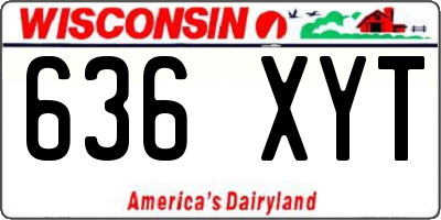 WI license plate 636XYT